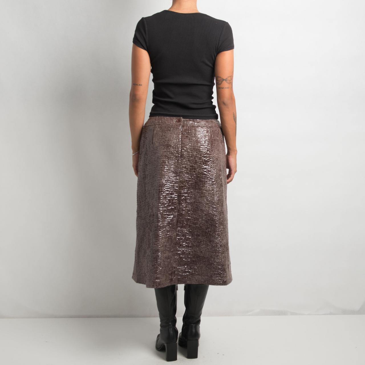 TEXTURED MIDI SKIRT