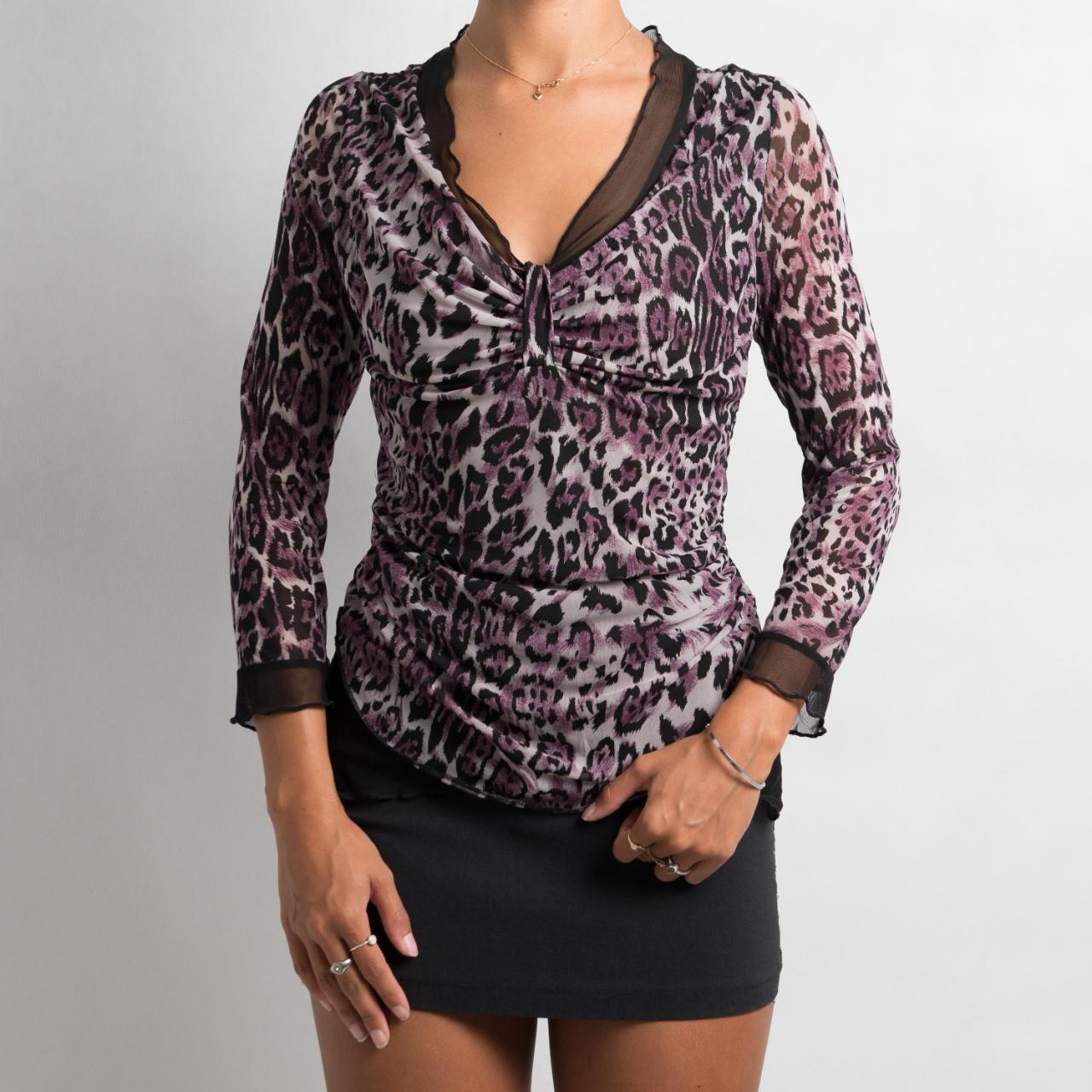 PURPLE MESH PATTERNED TOP