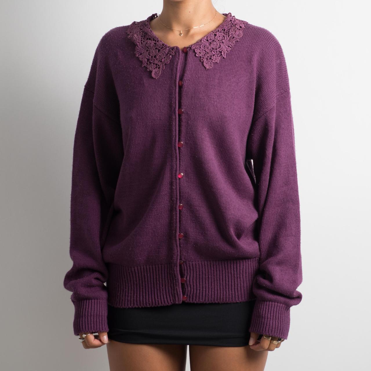 CARDIGAN EN MAILLE VIOLET