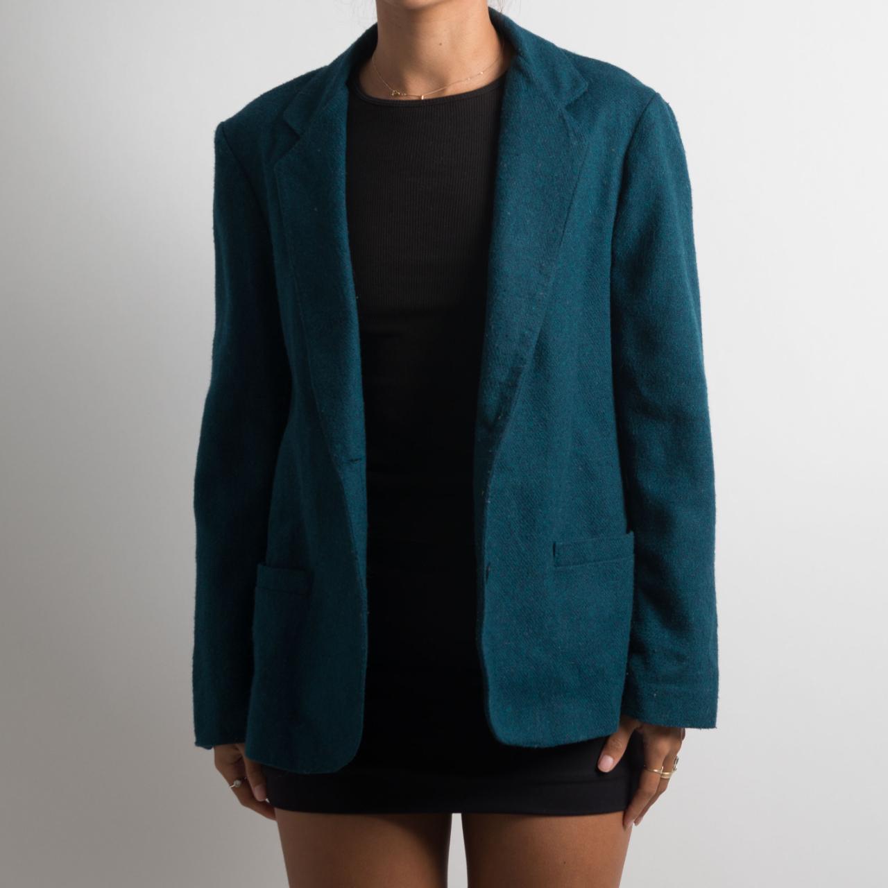 BLAZER EN LAINE TURQUOISE