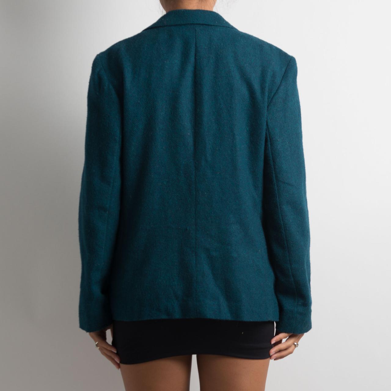 BLAZER EN LAINE TURQUOISE