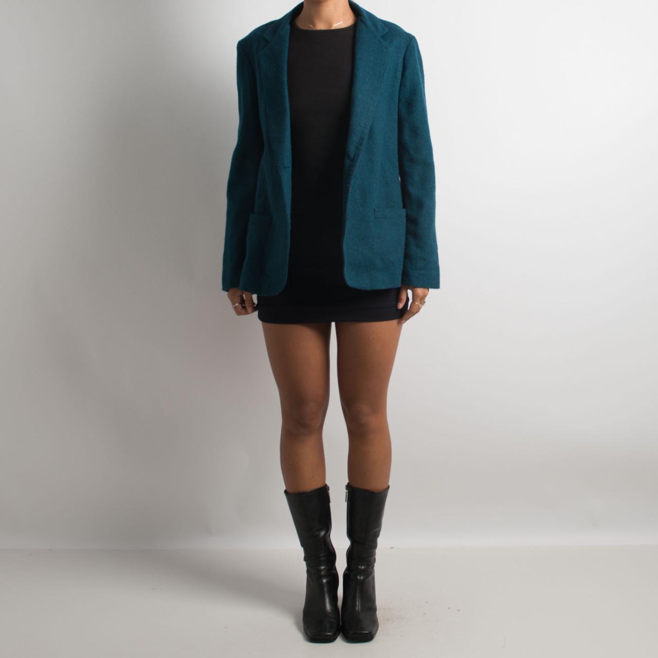 BLAZER EN LAINE TURQUOISE