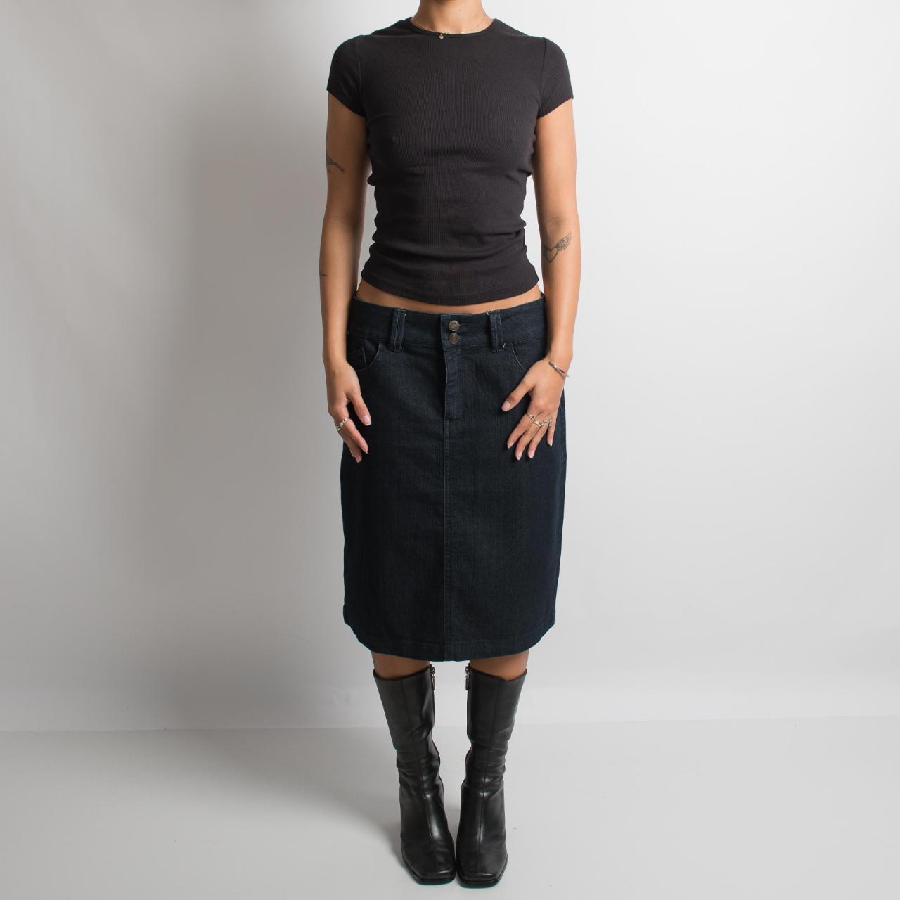 DARK DENIM MIDI SKIRT