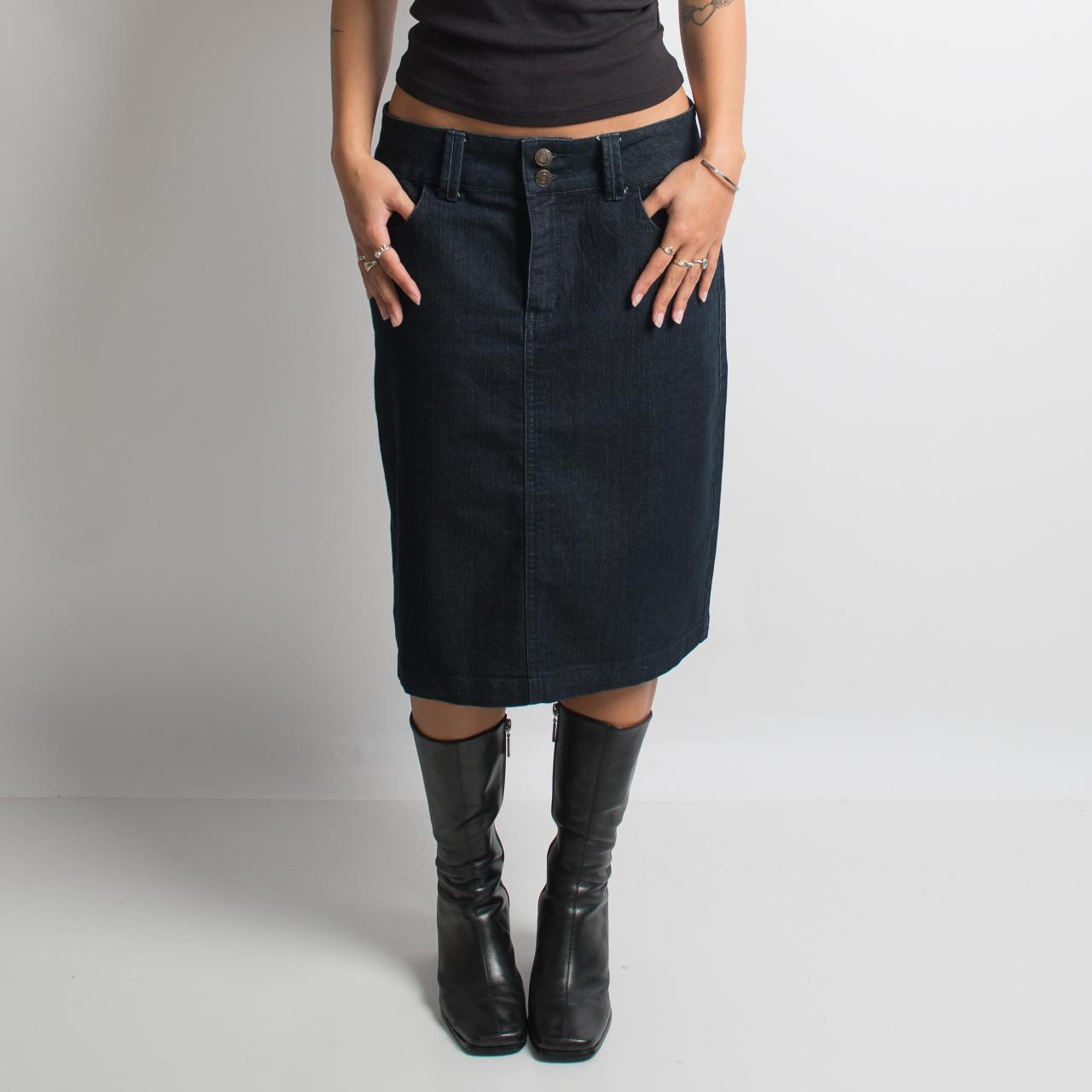 DARK DENIM MIDI SKIRT