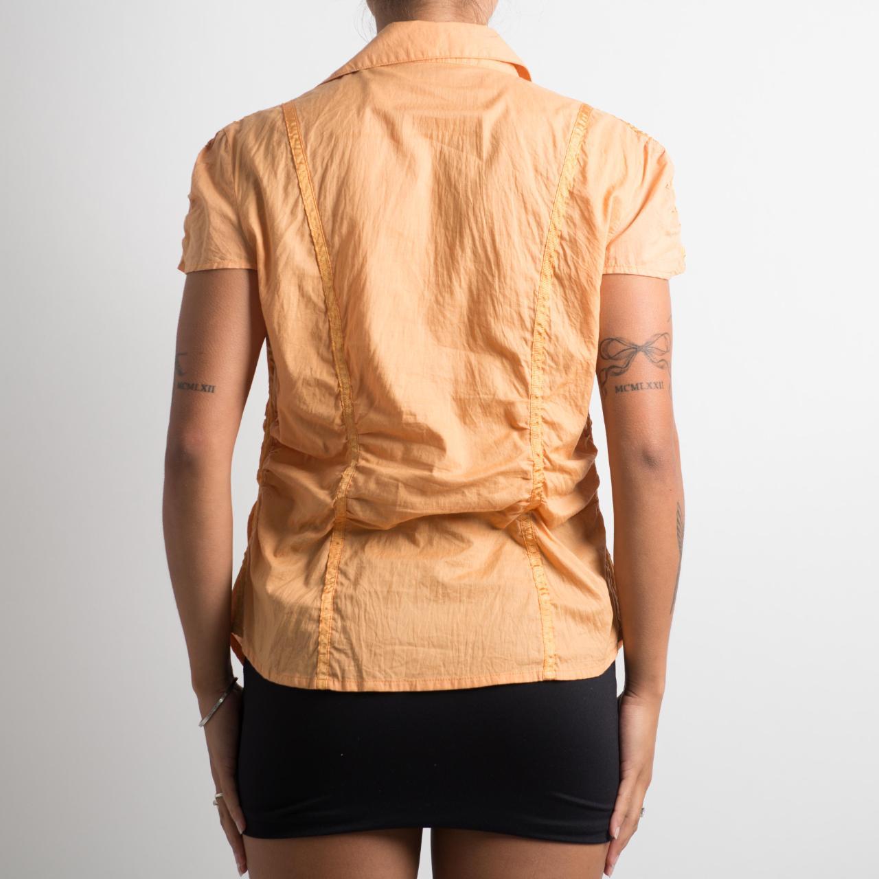 RUCHED ORANGE BLOUSE