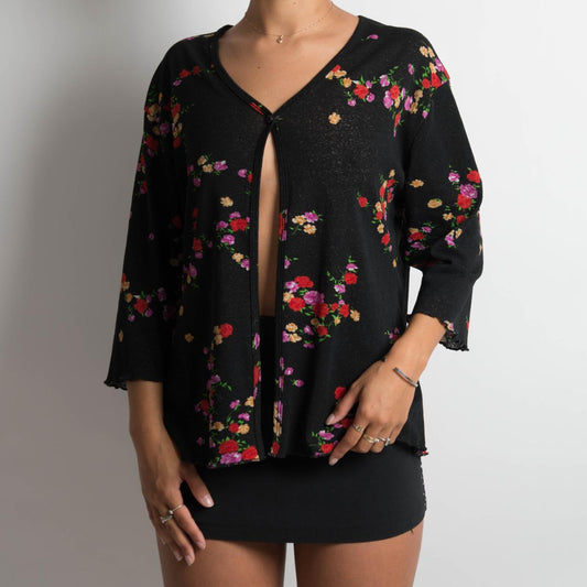 MESH FLORAL CARDIGAN