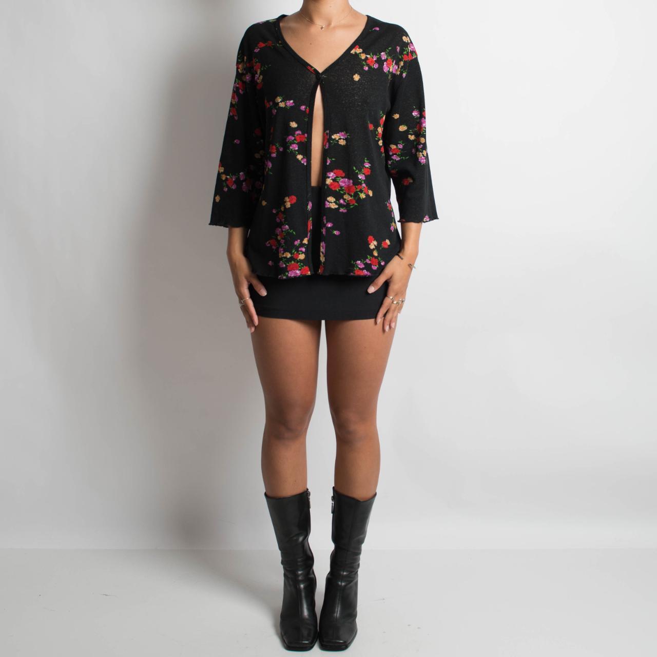 MESH FLORAL CARDIGAN