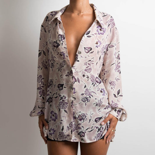 BLOUSE À FLEURS VIOLETTES