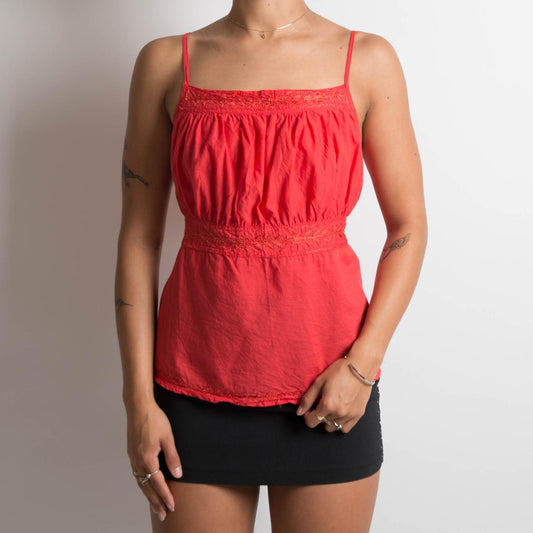 BRIGHT RED COTTON CAMISOLE