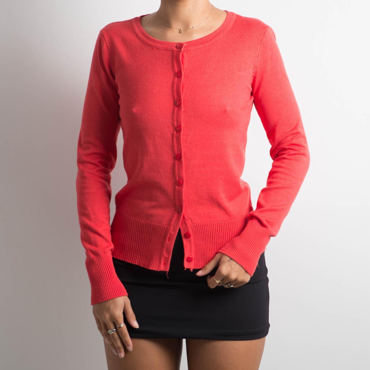 BRIGHT CORAL CARDIGAN