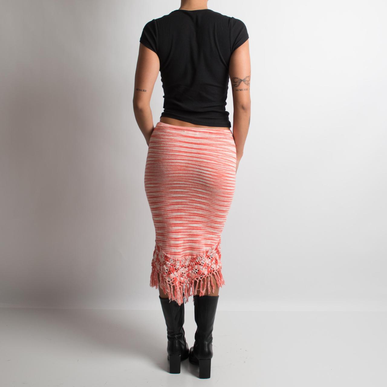 PINK CROCHET MIDI SKIRT