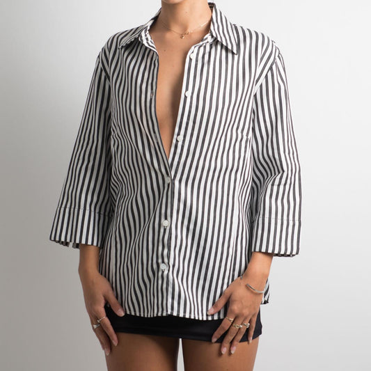 STRIPED 3/4 SLEEVE BLOUSE