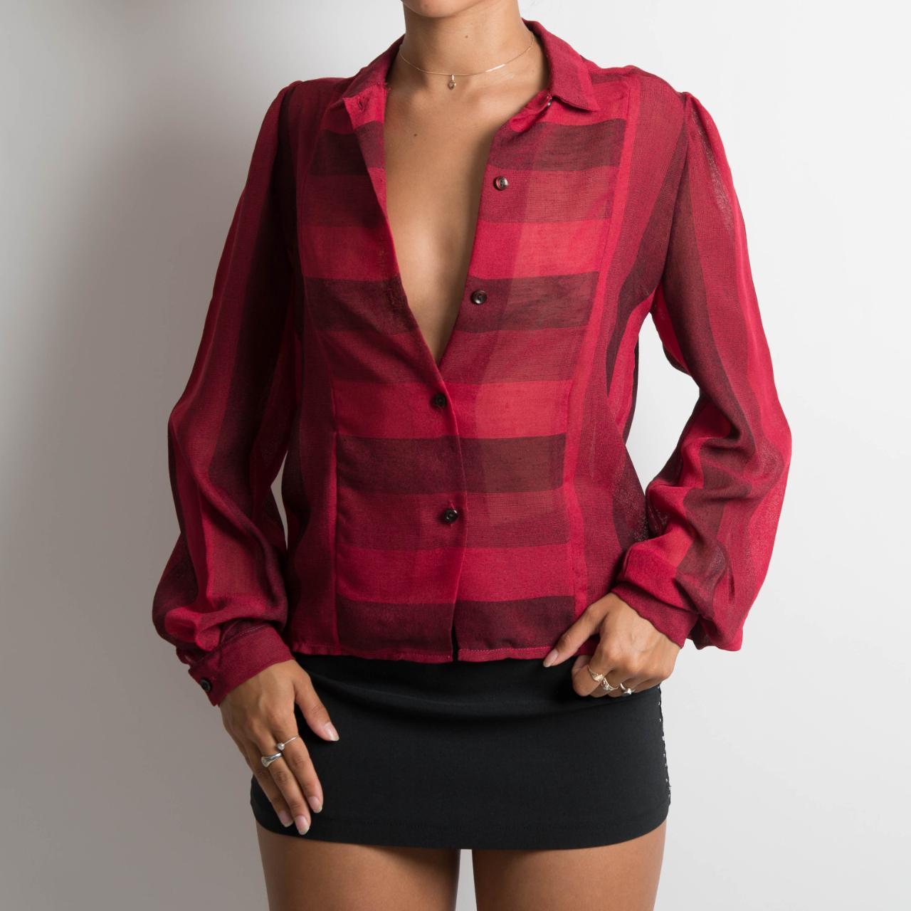 RED STRIPED BLOUSE