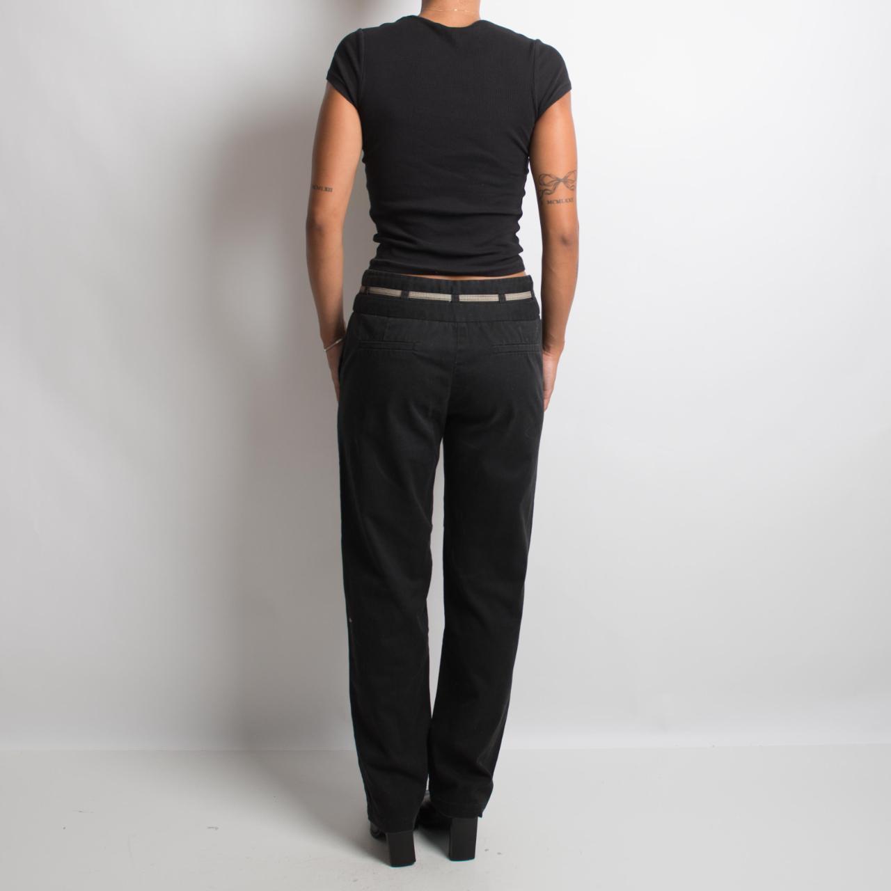 BLACK TROUSERS + THIN BELT