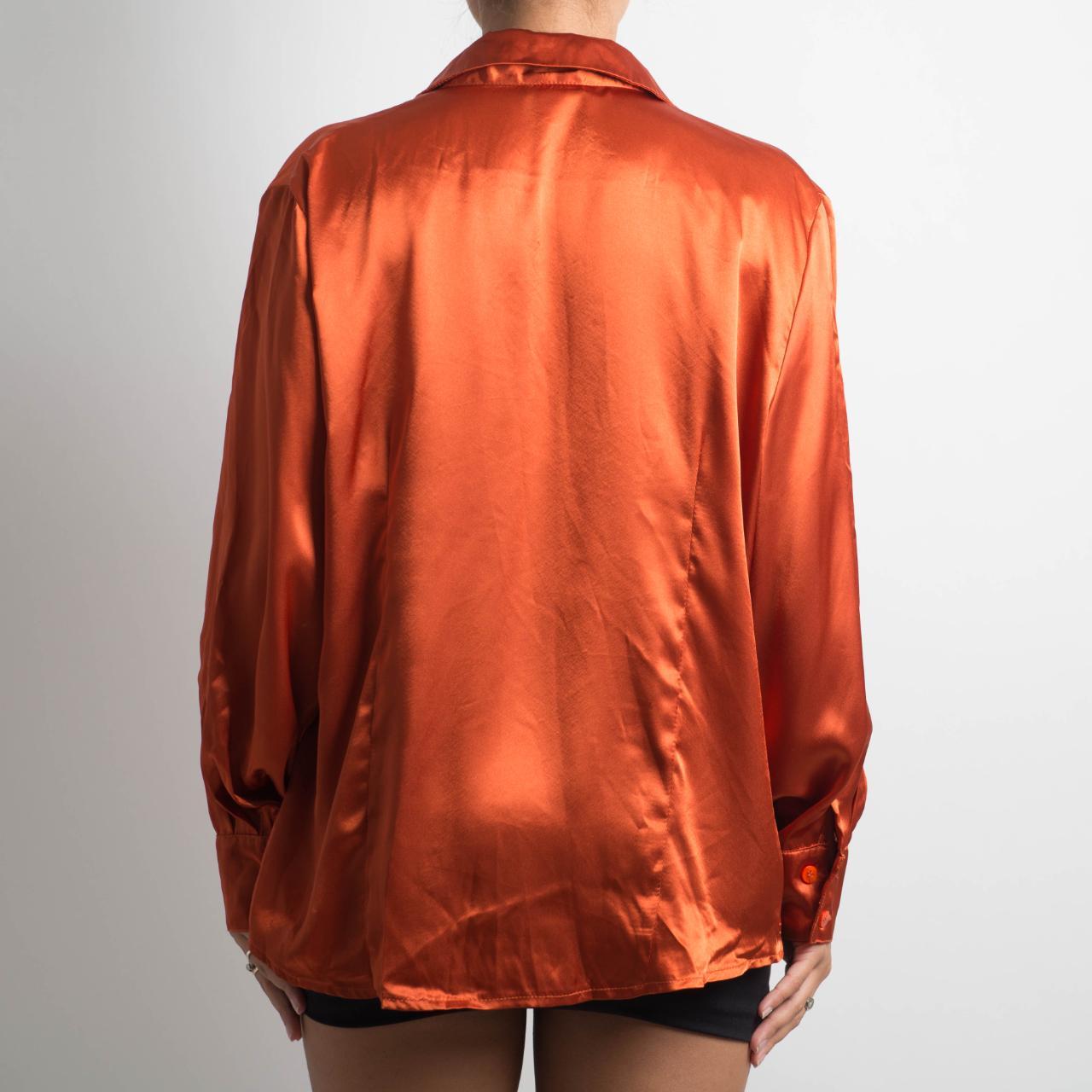 ORANGE SATIN BLOUSE