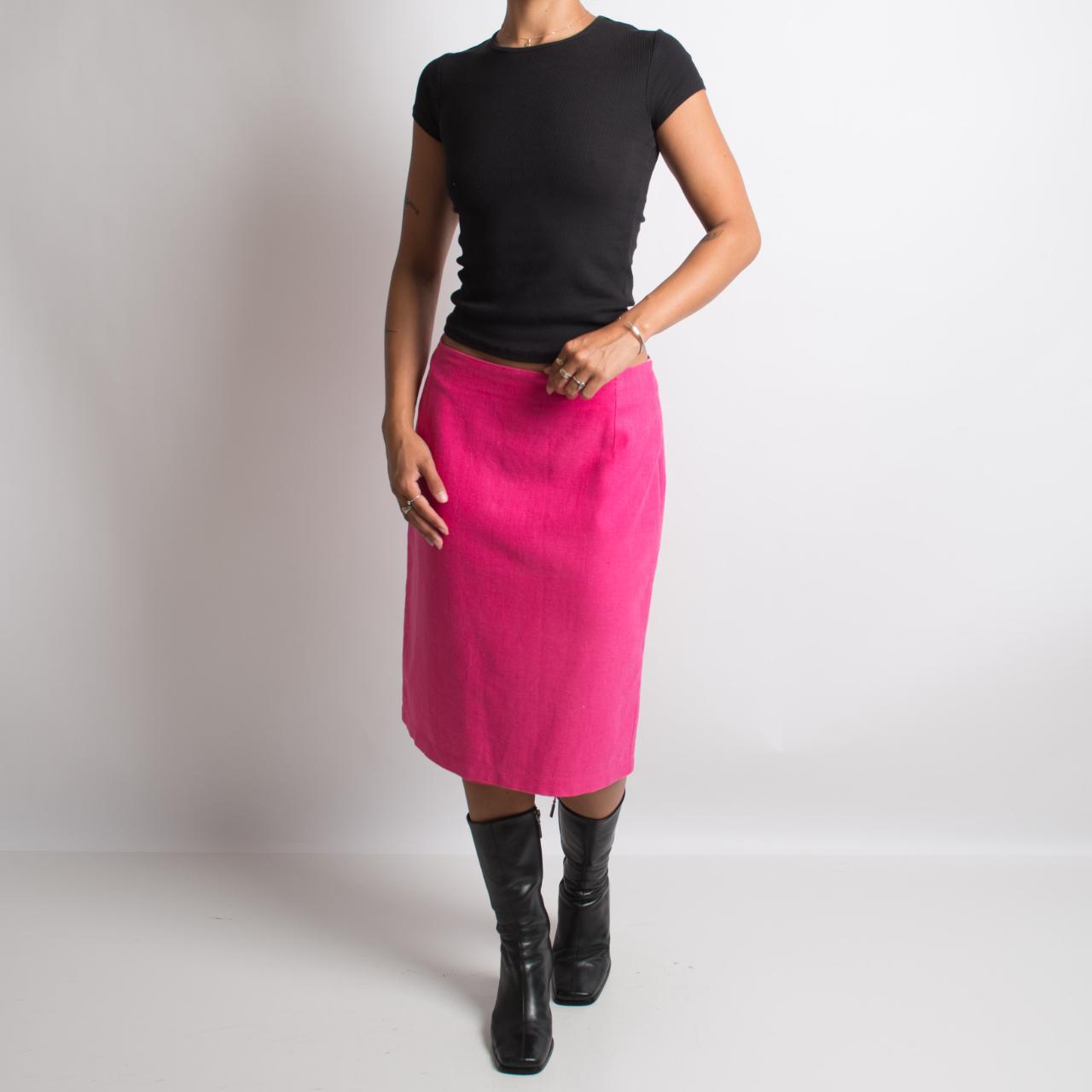 HOT PINK MIDI SKIRT