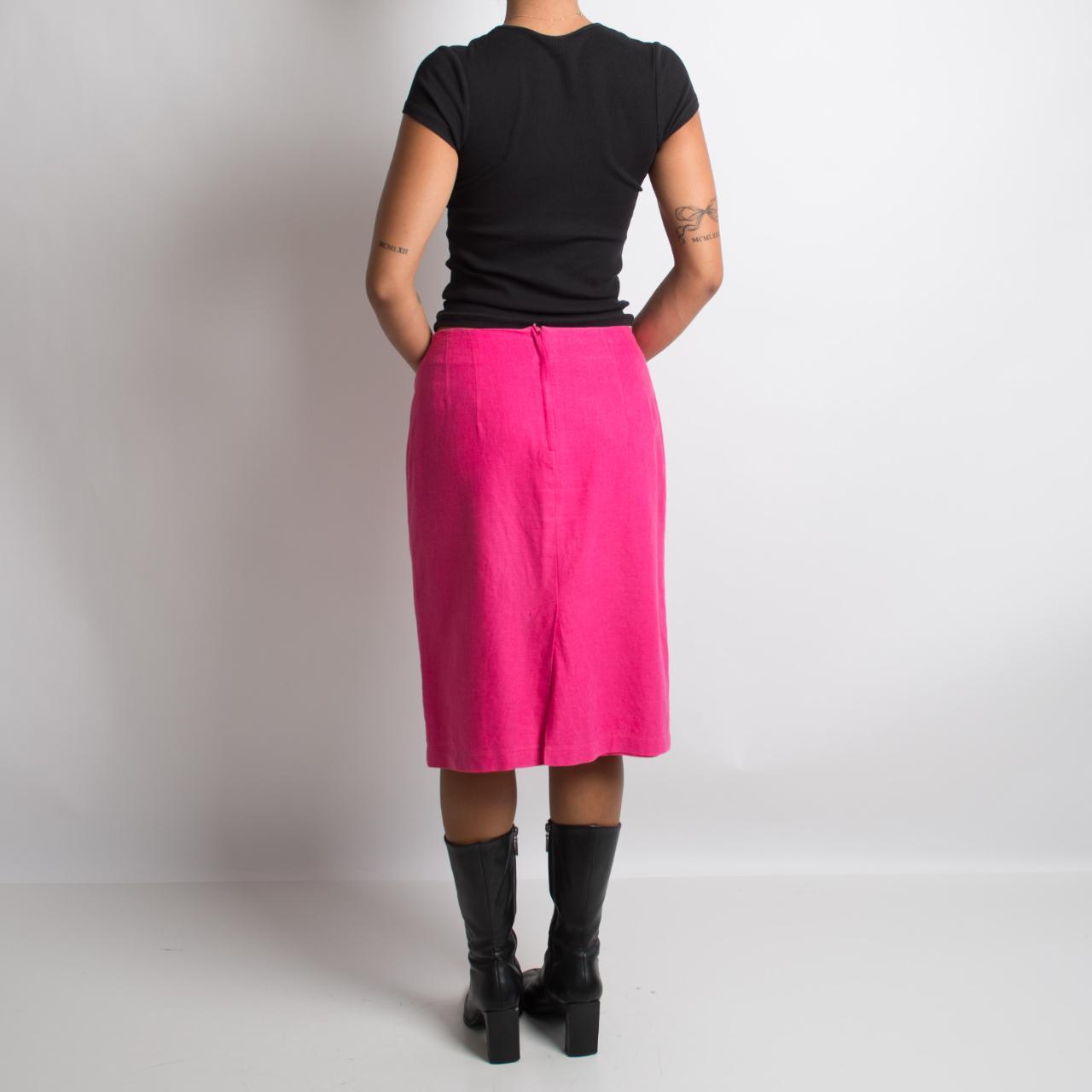 HOT PINK MIDI SKIRT