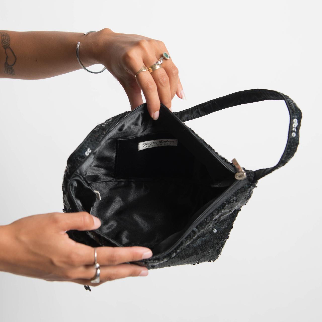 BLACK SEQUIN HANDBAG