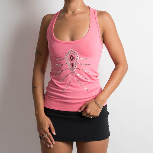 PINK RACERBACK TANK TOP