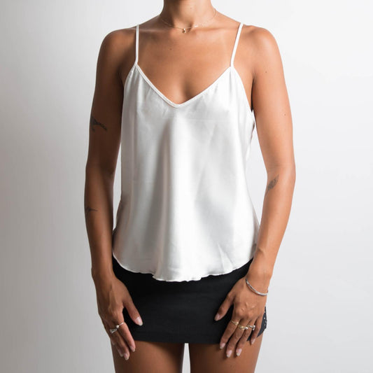 WHITE SATIN CAMISOLE