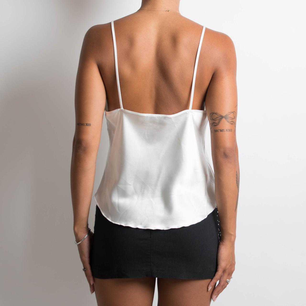 WHITE SATIN CAMISOLE