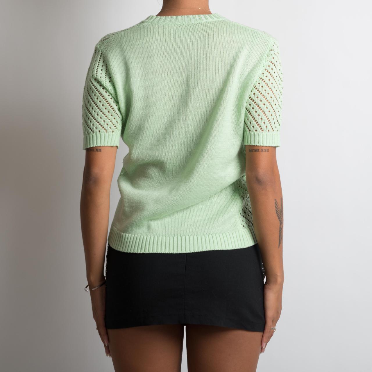 SHEER GREEN KNIT TOP