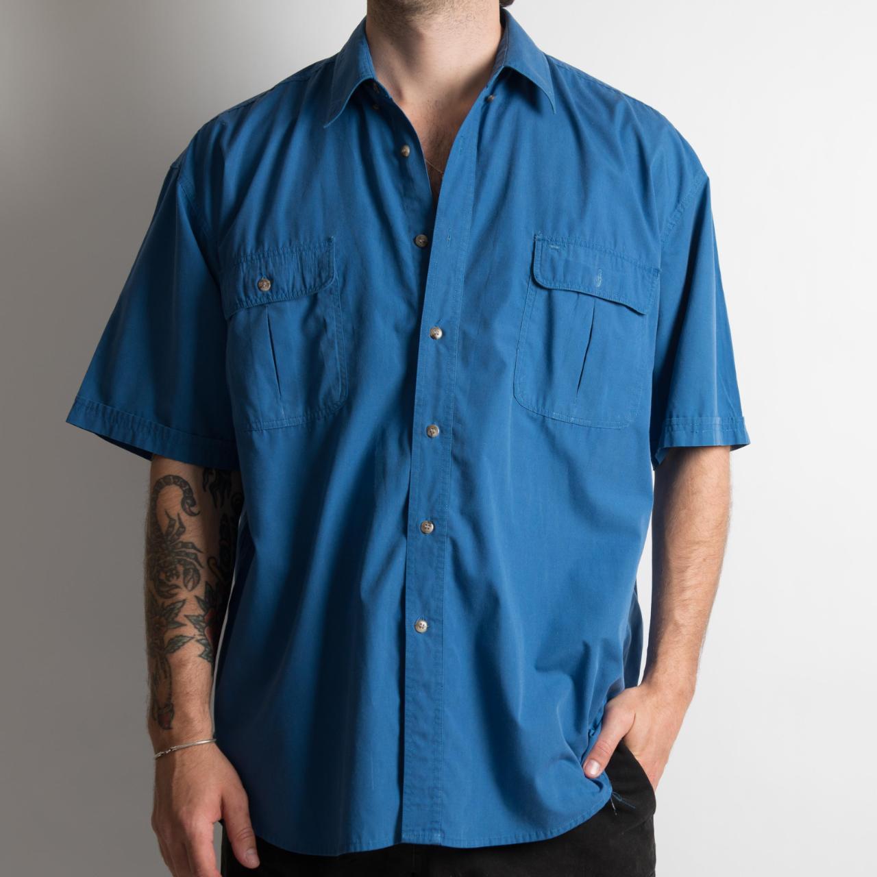 BLUE BUTTON UP SHIRT