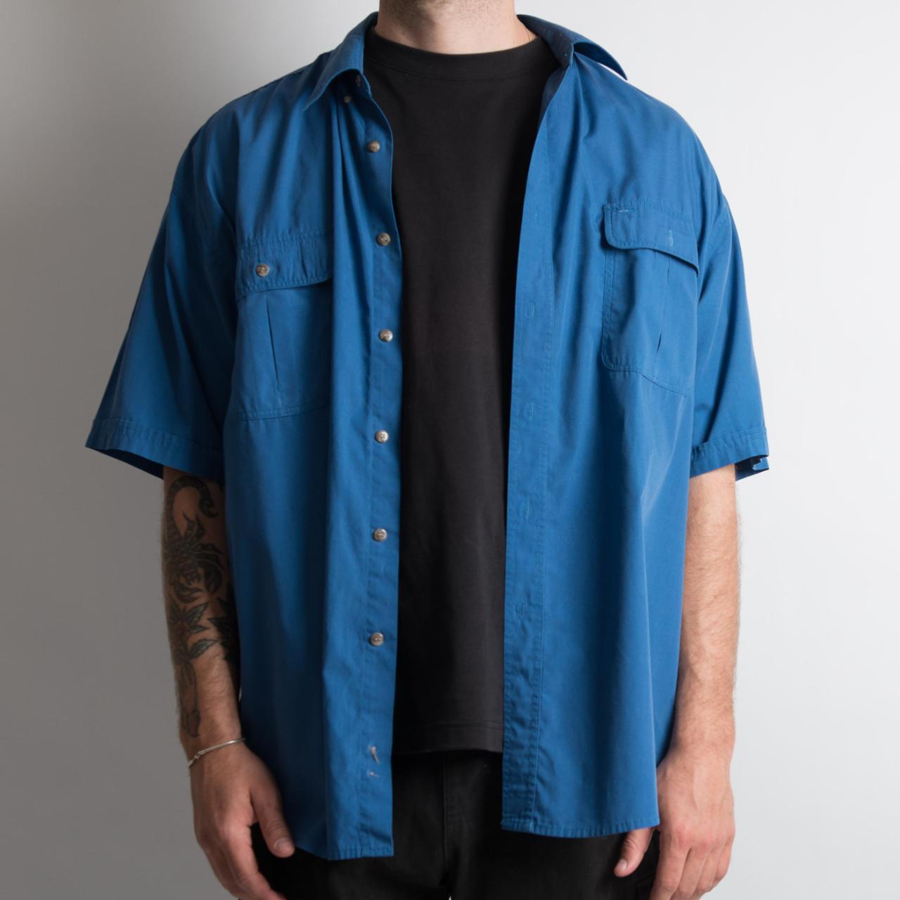 BLUE BUTTON UP SHIRT