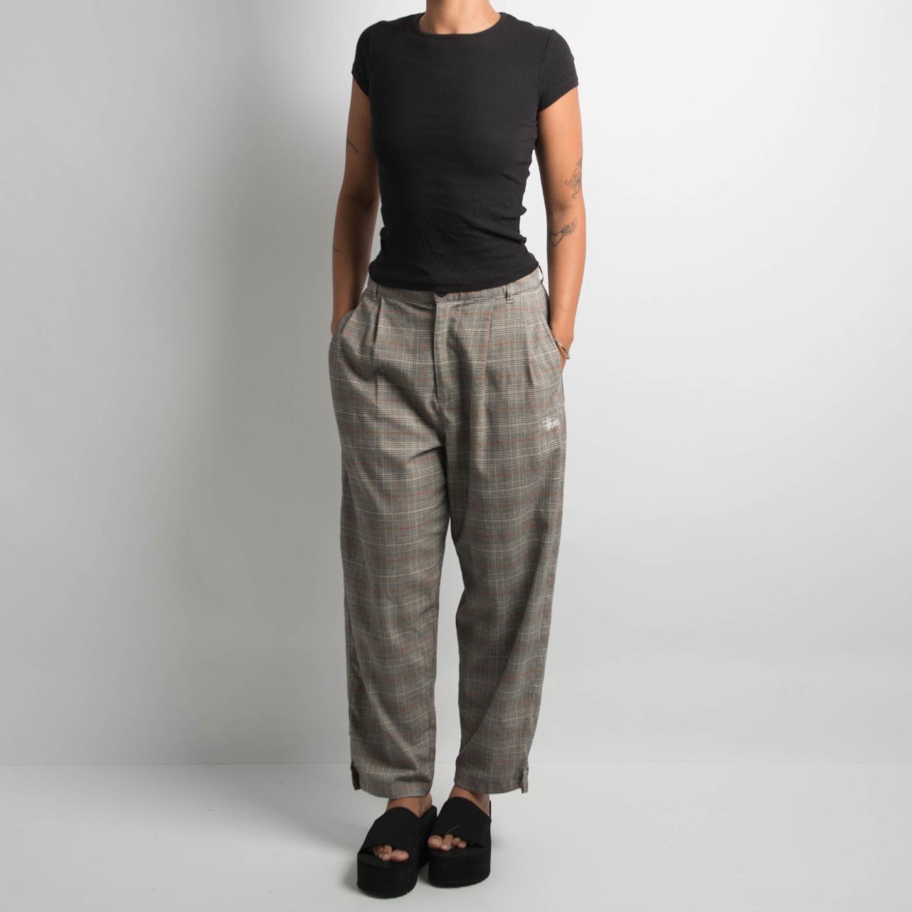 BROWN PLAID TROUSERS