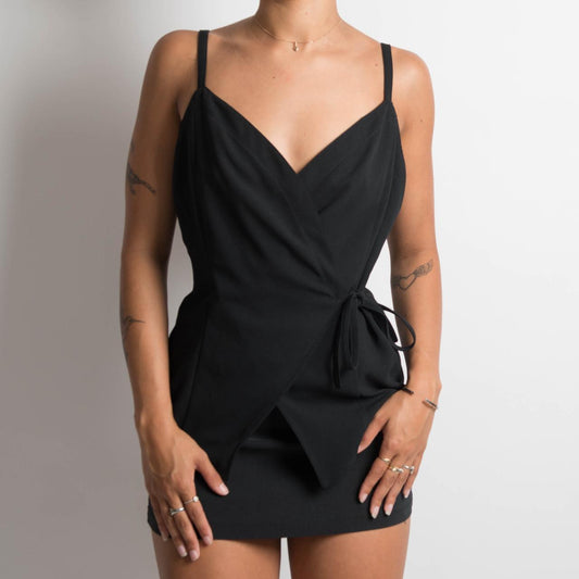 BLACK WRAP CAMISOLE