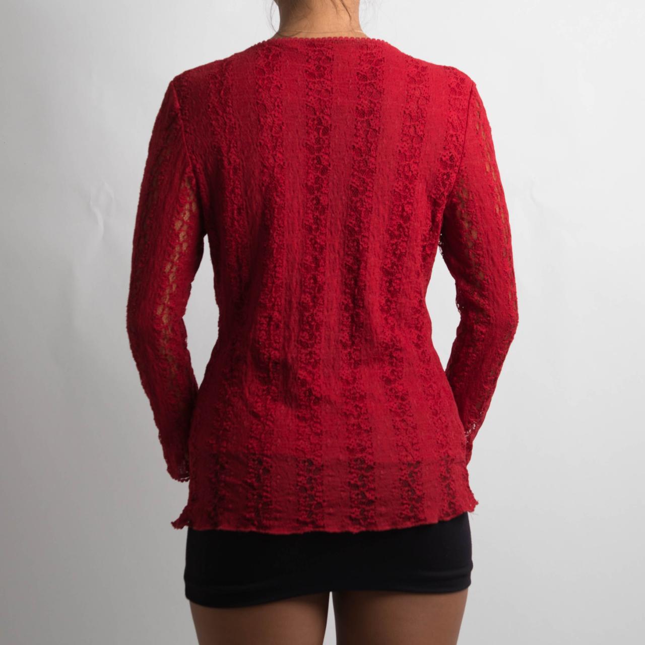 RED LACE LONG SLEEVE
