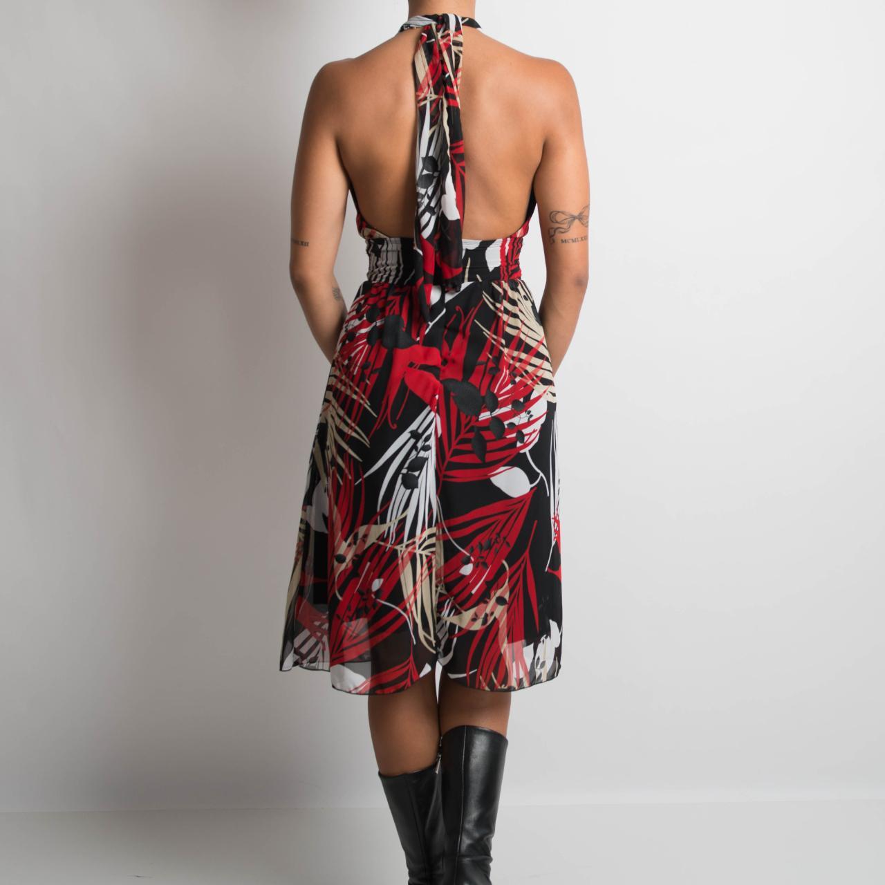 PATTERNED HALTERNECK DRESS