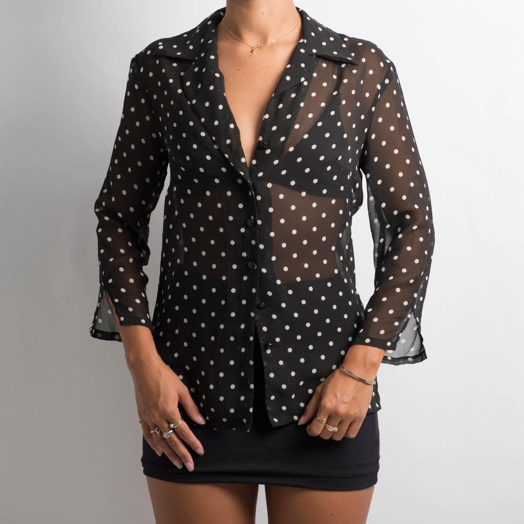 SHEER POLKA DOT BLOUSE