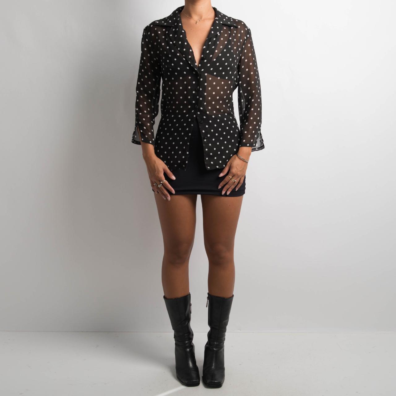 SHEER POLKA DOT BLOUSE