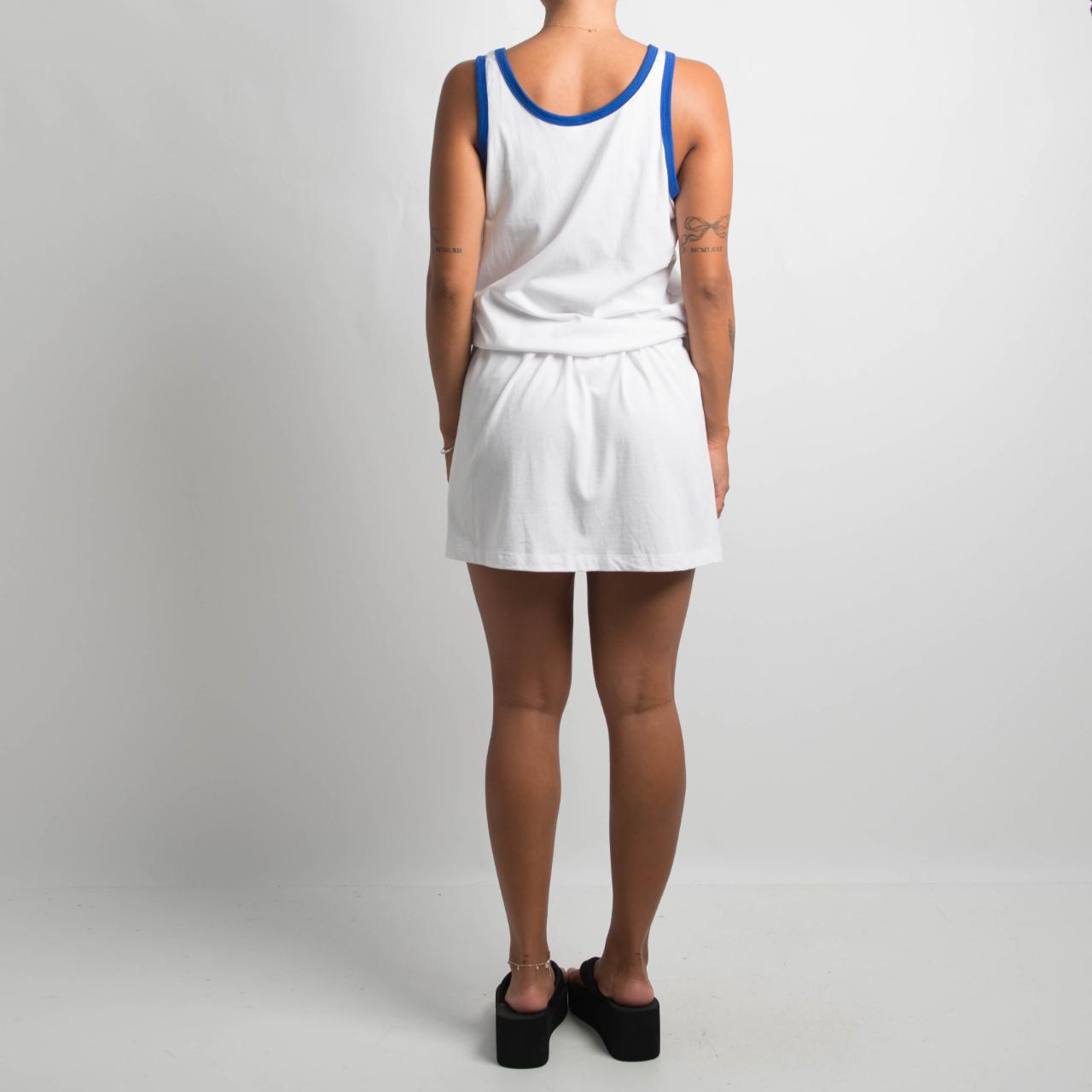 WHITE DRAWSTRING DRESS