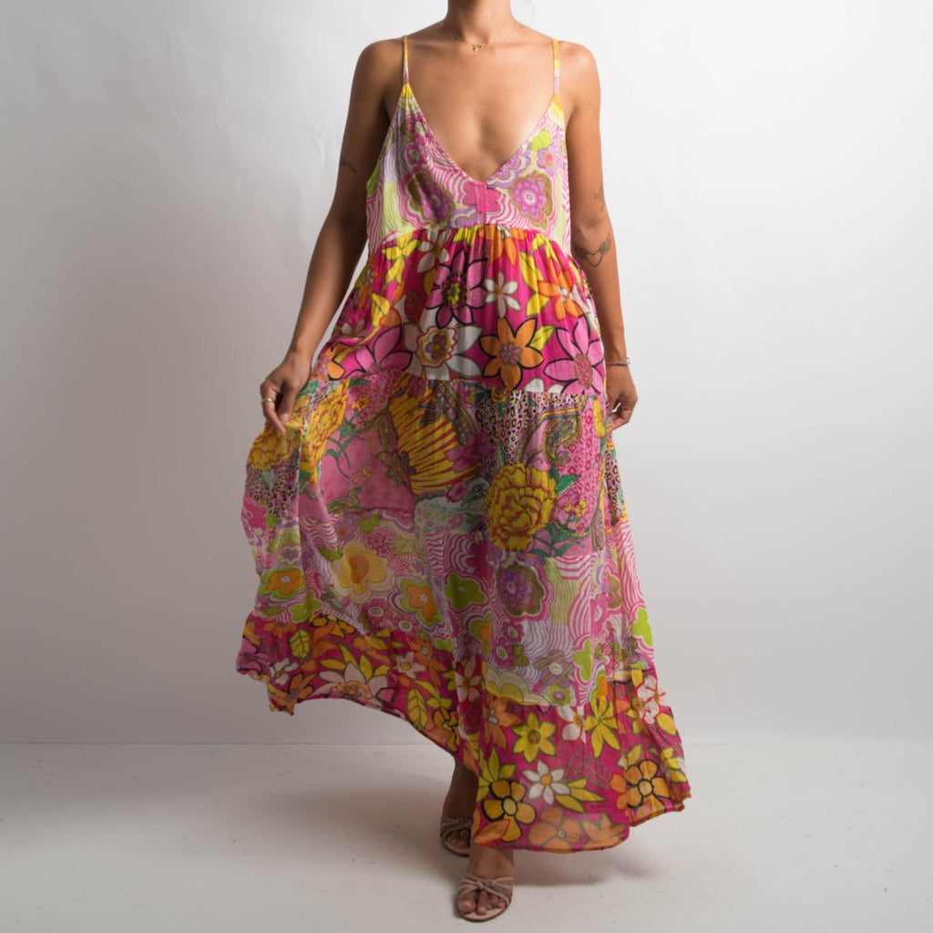BRIGHT FLORAL MAXI DRESS