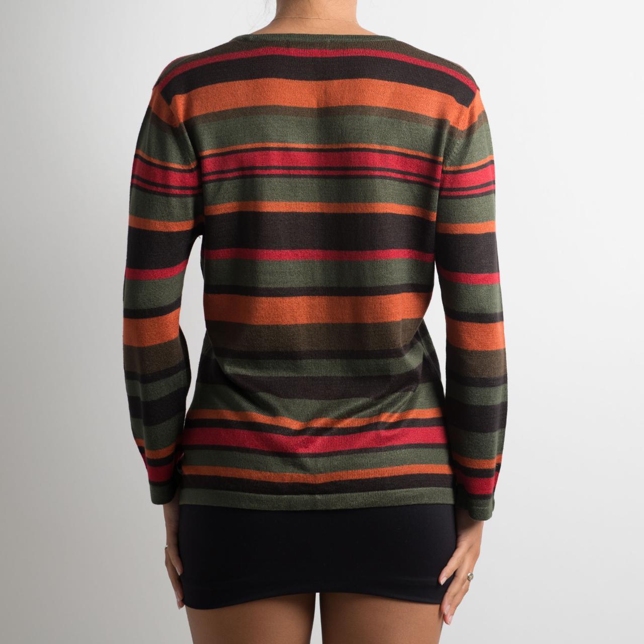 STRIPED KNIT LONG SLEEVE TOP