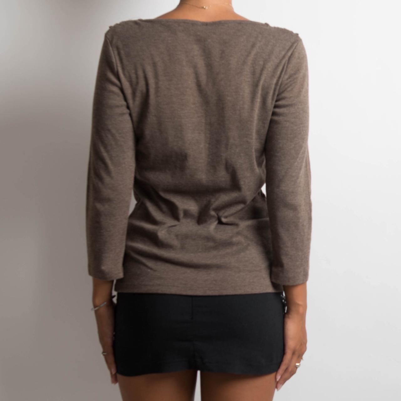 BROWN 3/4 SLEEVE TOP