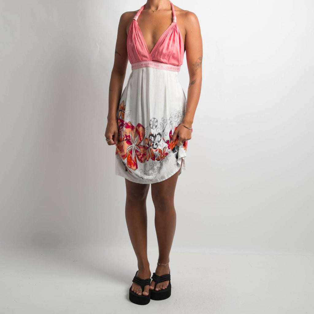 FLORAL HALTER DRESS