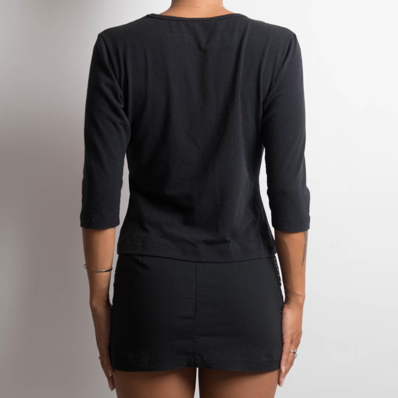 RED PANEL 3/4 SLEEVE TOP