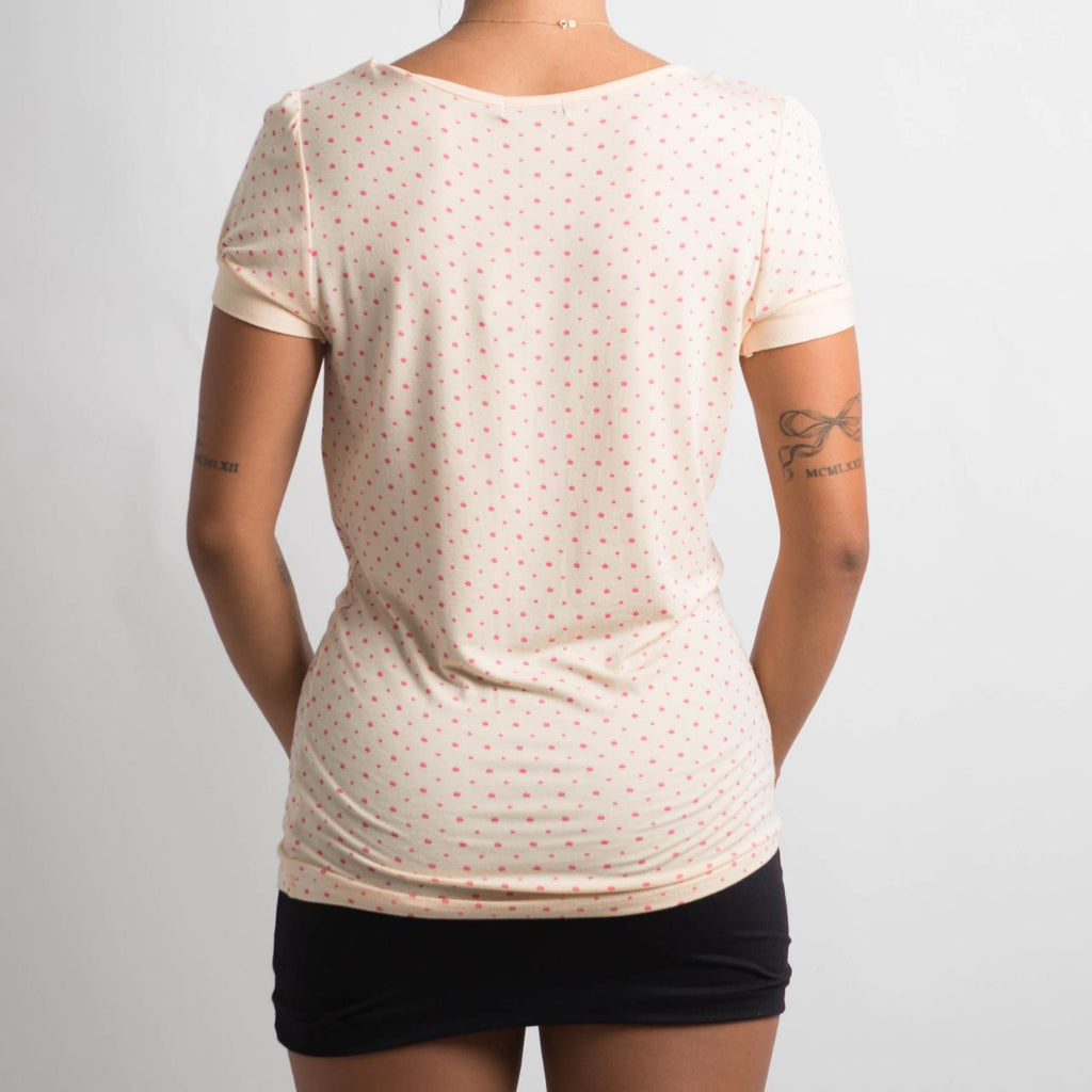 PEACH SHORT SLEEVE TOP