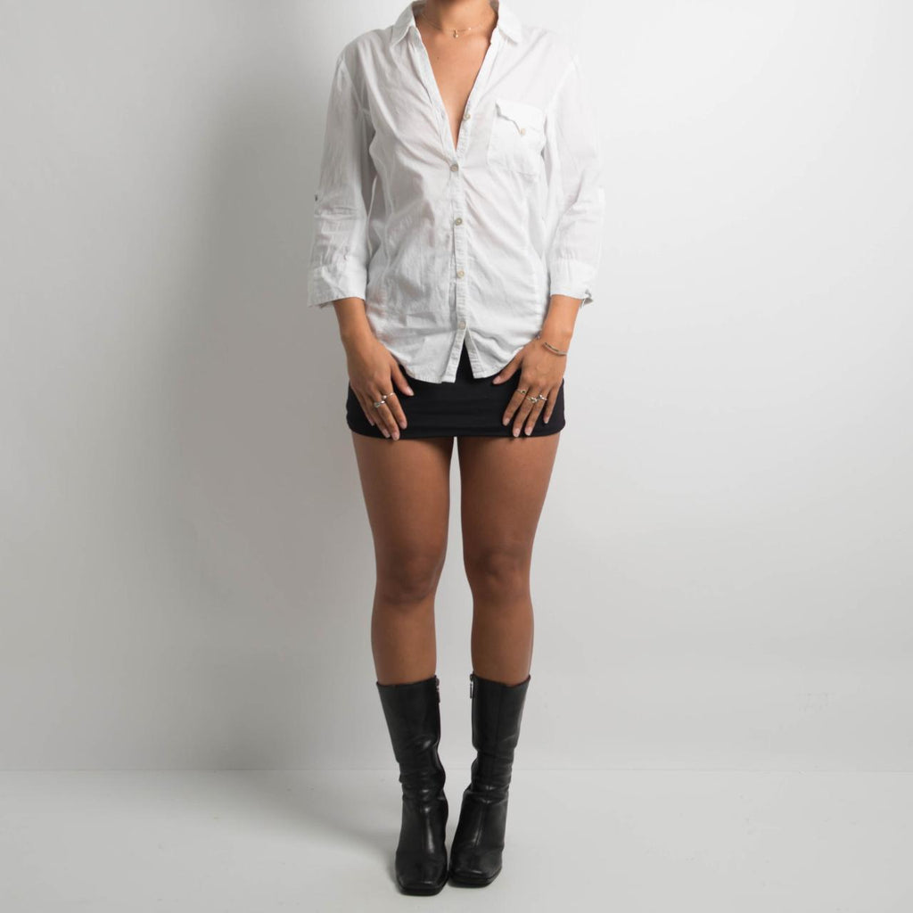 WHITE 3/4 SLEEVE BLOUSE