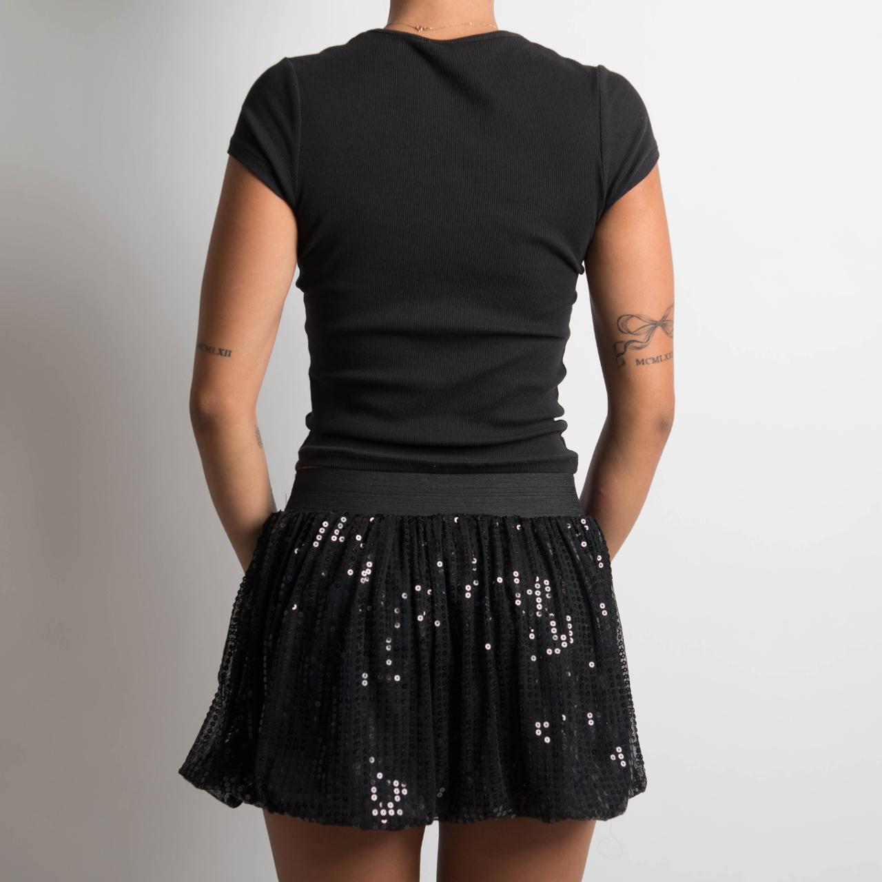 BLACK SEQUIN BUBBLE SKIRT