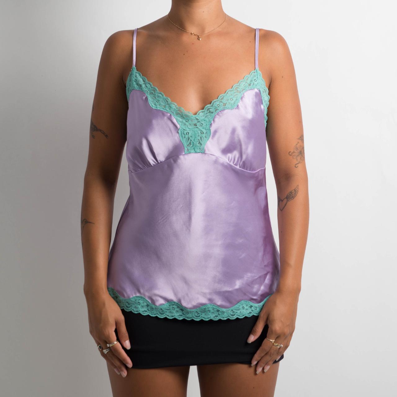 PURPLE SATIN CAMISOLE