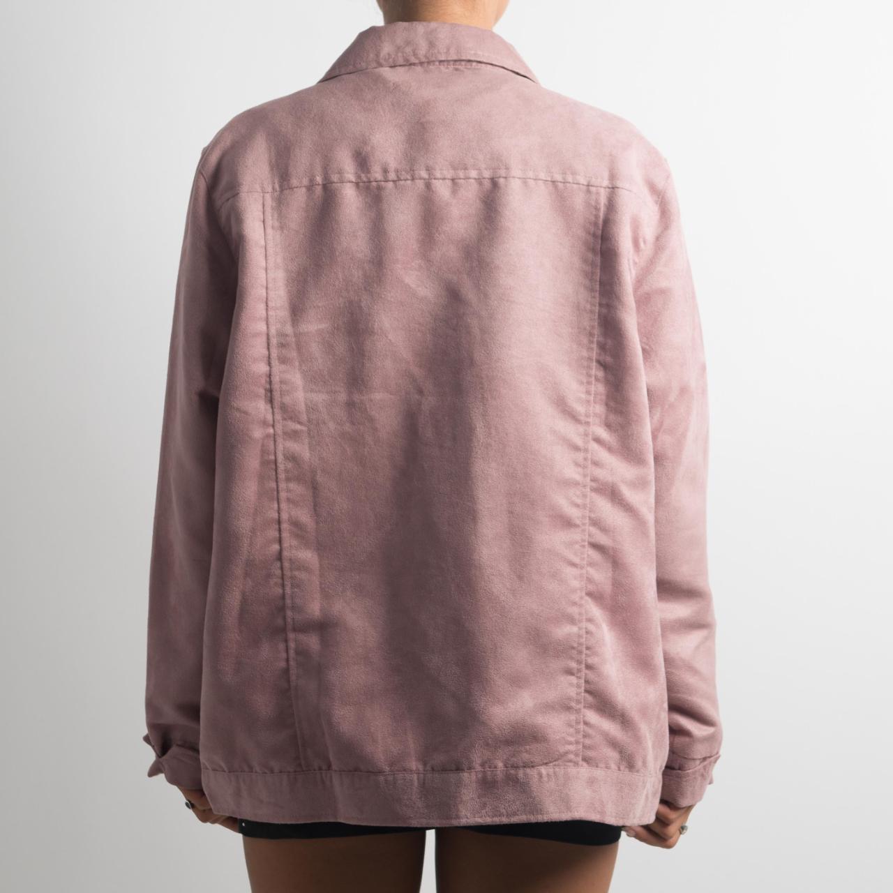 VESTE EN SUÉDETTE TEXTURÉE ROSE