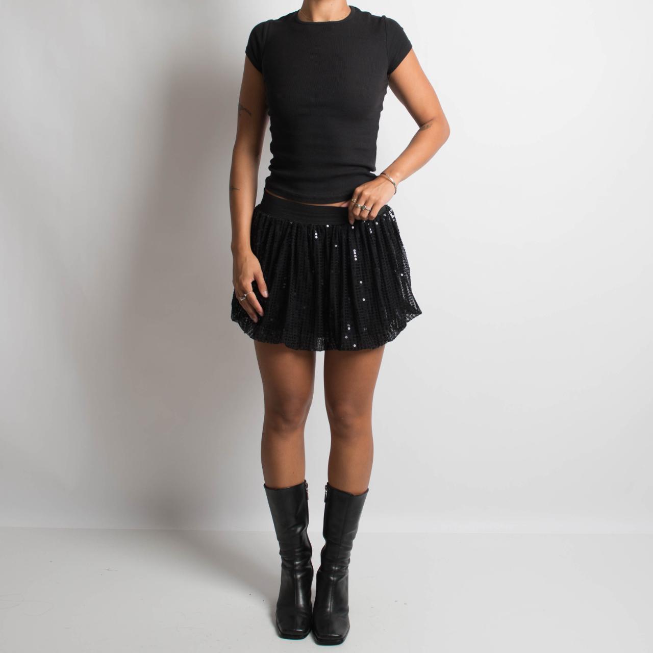 BLACK SEQUIN BUBBLE SKIRT