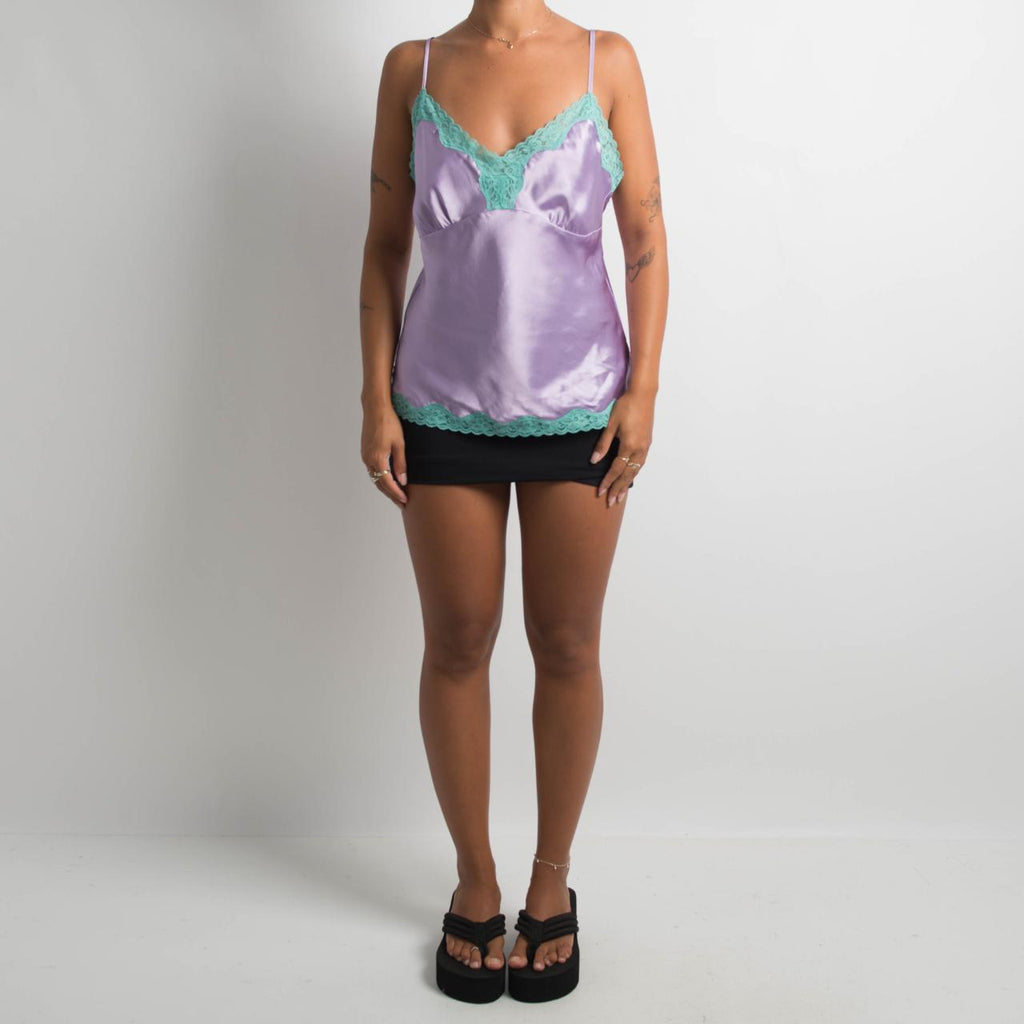 PURPLE SATIN CAMISOLE
