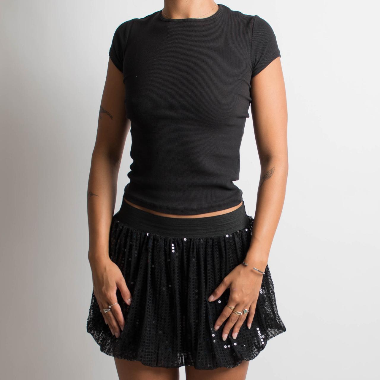 BLACK SEQUIN BUBBLE SKIRT