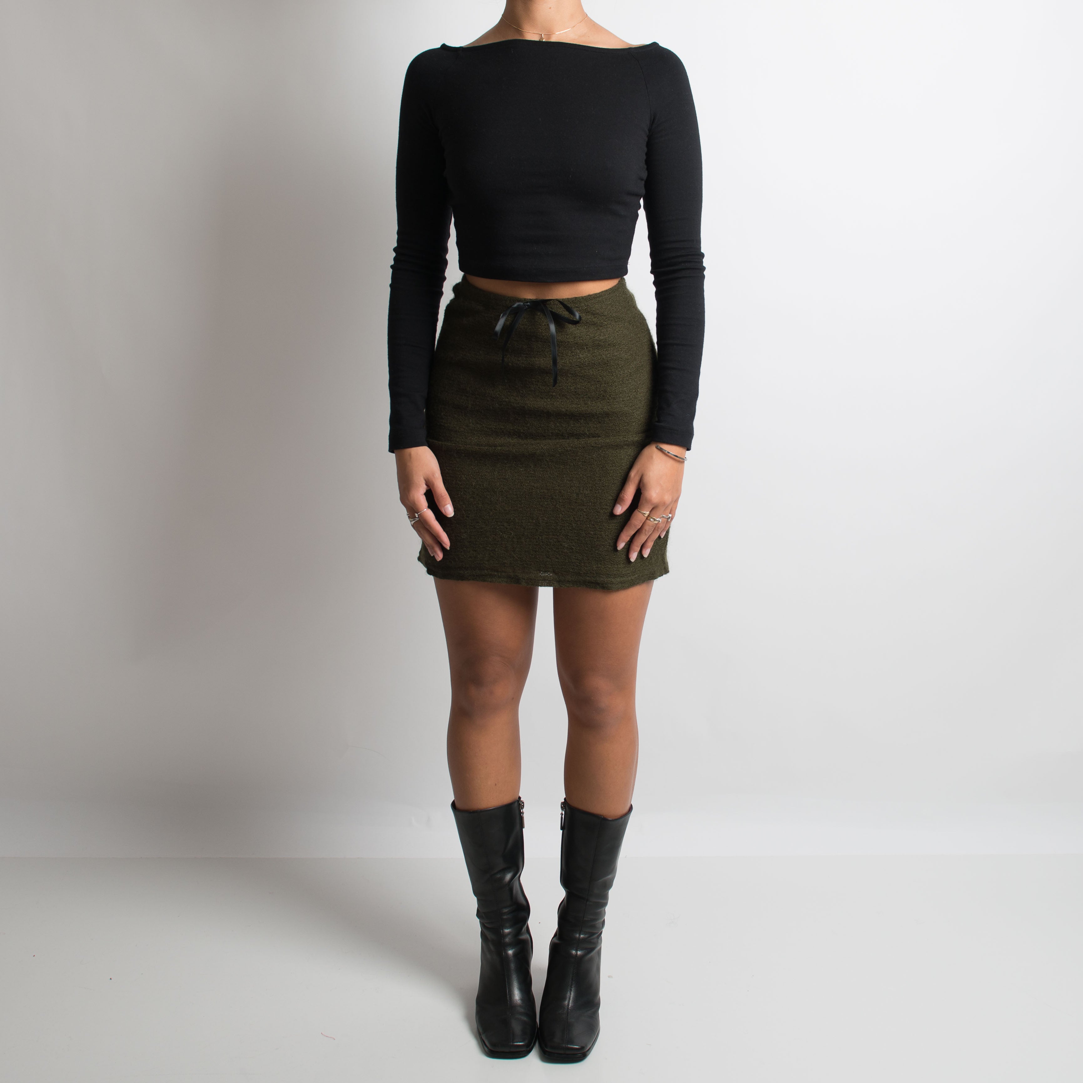 KHAKI KNIT SKIRT