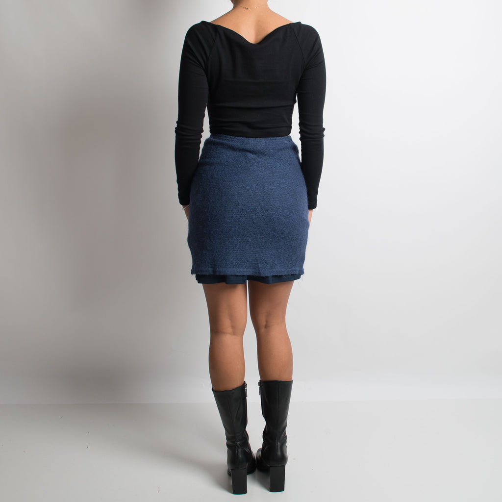 BLUE KNIT SKIRT